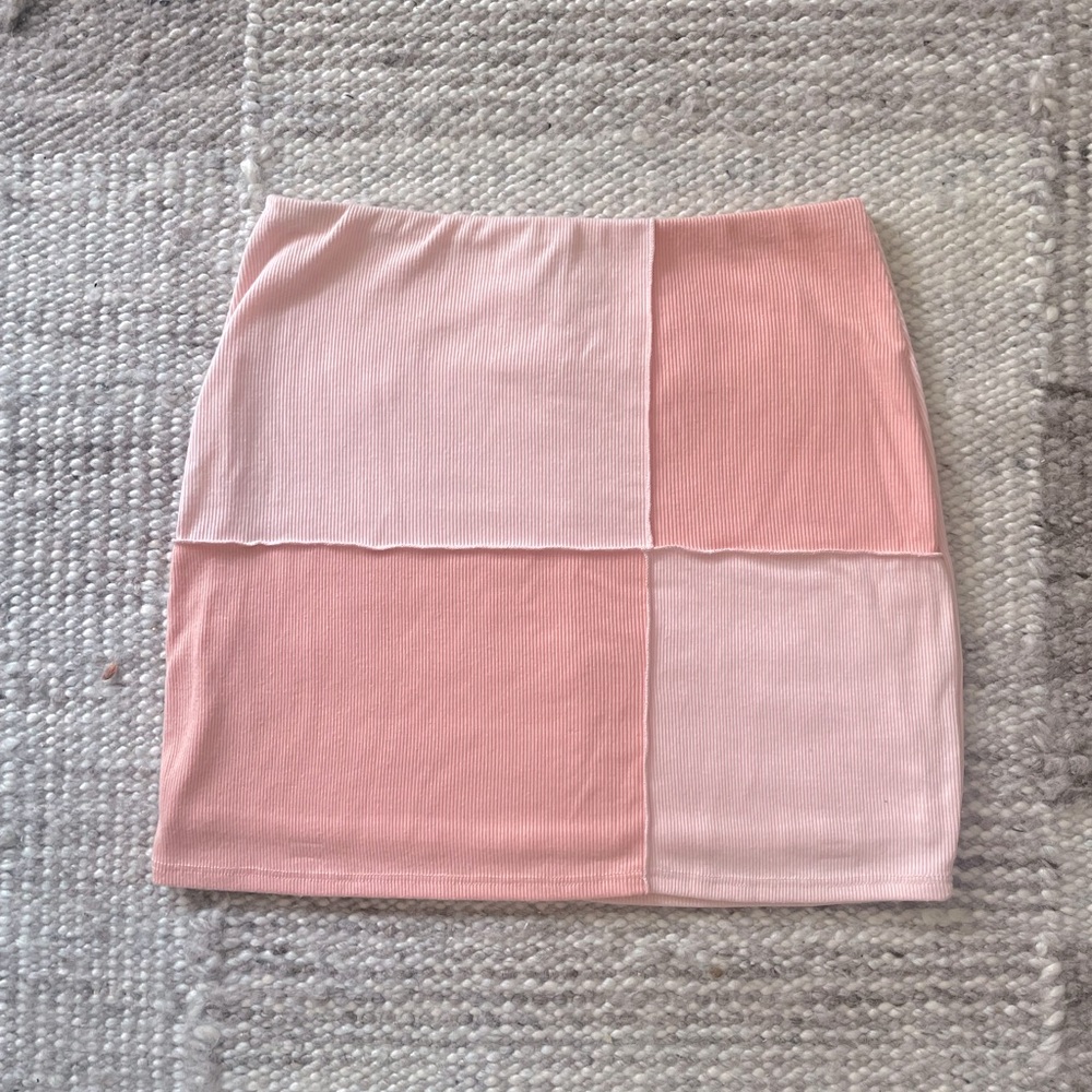 UO Knit Pink Colorblock Mini Skirt | Perfect Condition